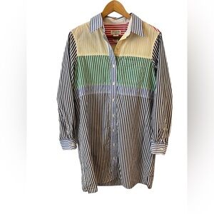 Jones New York women's colorblock  striped cotton shirt dress Sz: 10